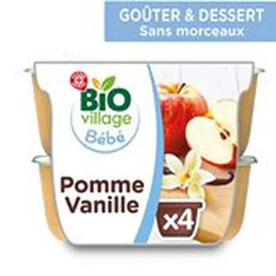 Compote bébé Bio Pomme vanille - 4 mois