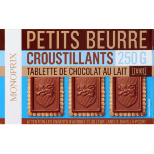 Petits beurre, tablettes chocolat au lait