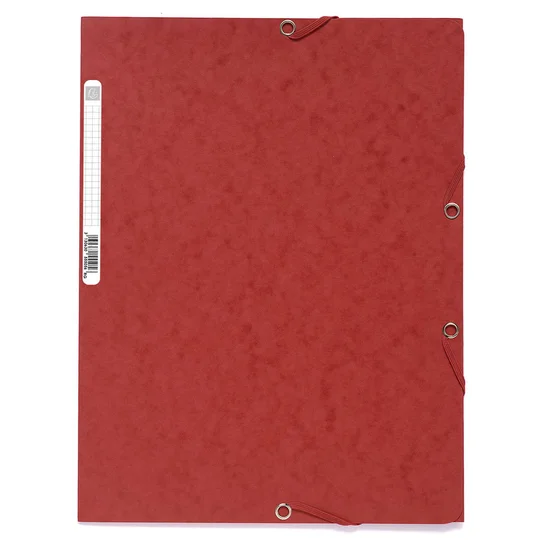 Chemise cartonnée à élastique 24x32cm 3 rabats rouge