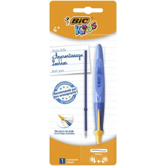Stylo à bille apprentissage Twist bleu + 1 recharge