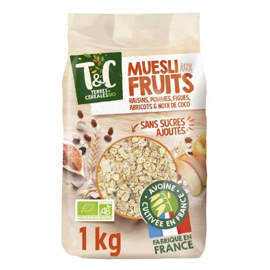 Céréales muesli aux fruits sans sucres ajoutés Bio