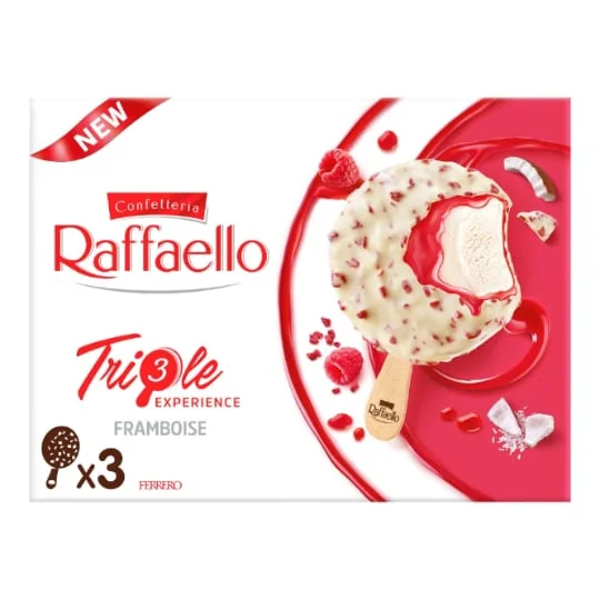 Glace noix de coco framboise