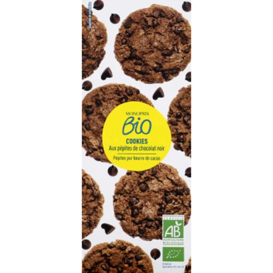 Cookies aux pépites de chocolat noir bio