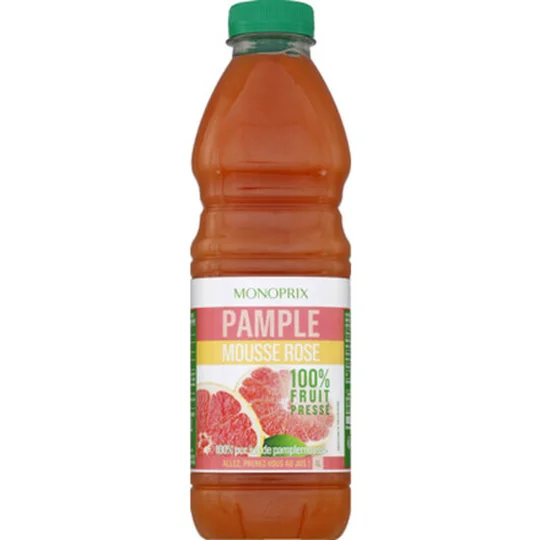 Jus de pamplemousse rose 100% fruit pressé