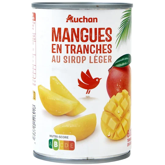 Mangue en tranches au sirop léger