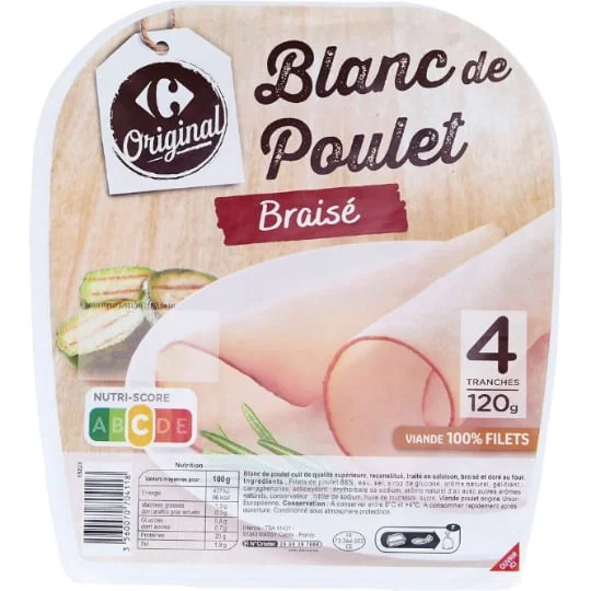Blanc de poulet braisé