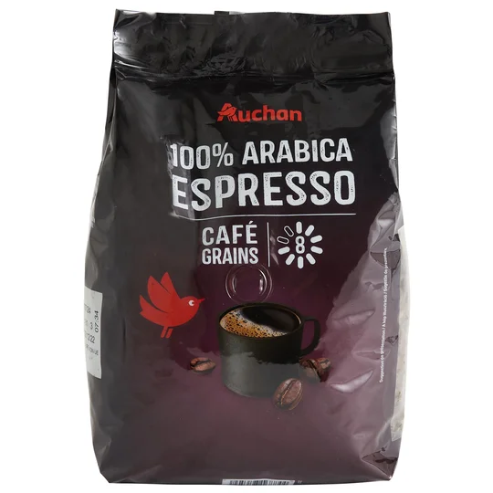 Café en grains espresso 100% arabica intensité 8
