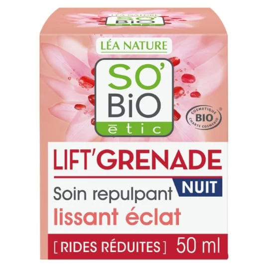 Soin De Nuit Visage Repulpant Lissant Éclat Lift'Grenade Bio