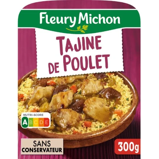 Plat cuisiné tajine poulet abricot et semoule