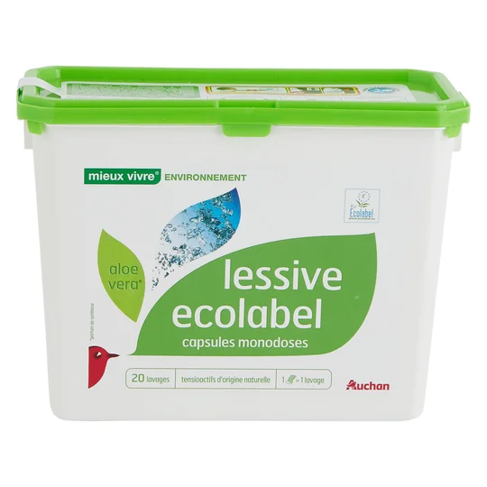 Lessive capsules ecolabel à l'aloé vera