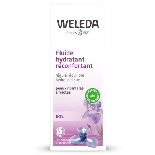 Soin visage fluide hydratant réconfortant iris Bio