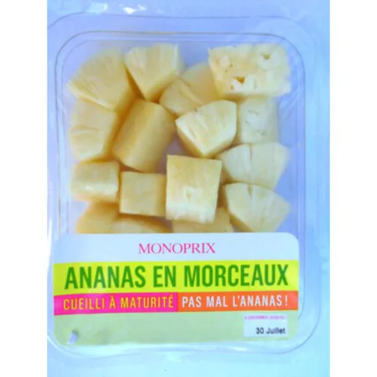 Ananas en morceaux cueilli à maturité