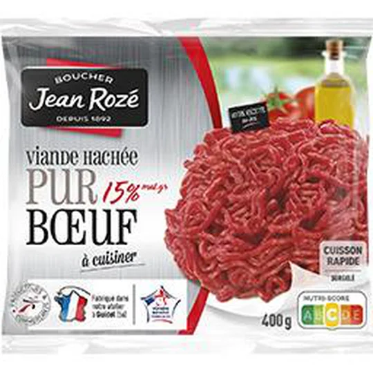 Viande hachée pur boeuf à cuisiner 15% MG