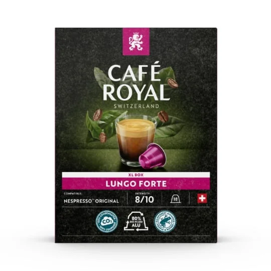 Café capsules Compatibles Nespresso lungo forte n°8 - x18