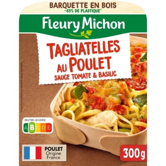 Plat cuisiné tagliatelles à l'italienne et poulet