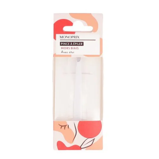 Pince À Épiler Mors Biais & Étui Rose