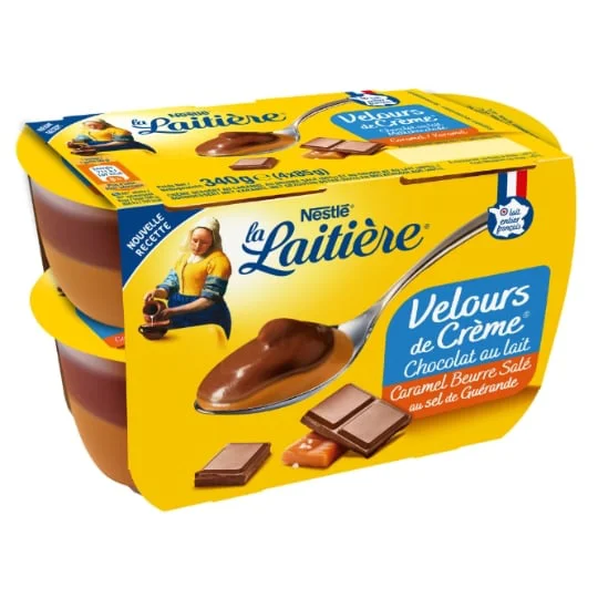 Crèmes dessert chocolat lait lit caramel