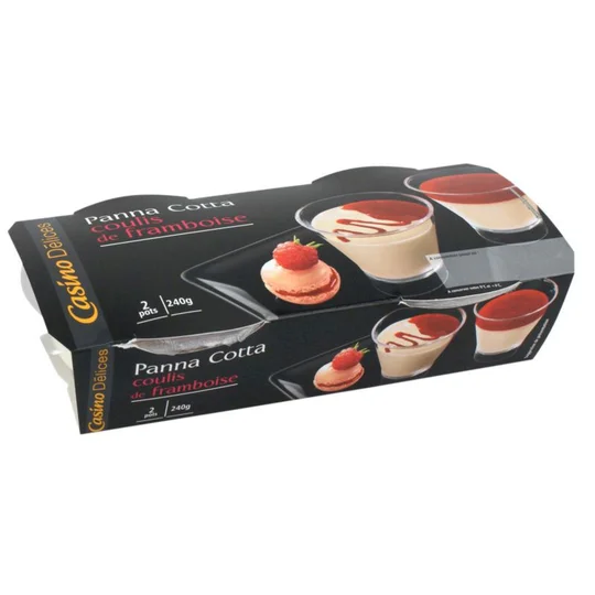 Panna cotta - Coulis de framboise - 2 pots