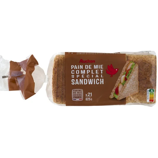 Pain de mie complet avec croûte spécial sandwich