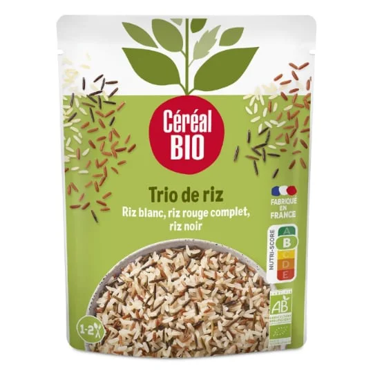 Riz micro-ondes Bio trio au naturel 2mn