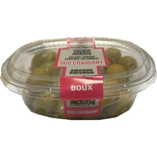 Olives vertes farcies amande poivron