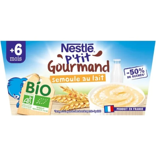 Desserts bébé semoule au lait - dès 6 mois