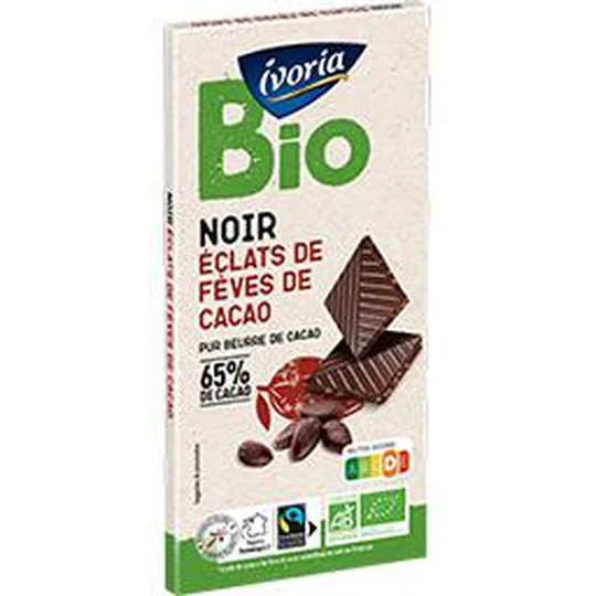 Chocolat noir éclats de fèves de cacao BIO