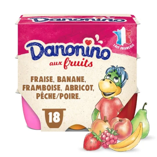 Petits suisses aux fruits fraise banane abricot framboise pêche/poire