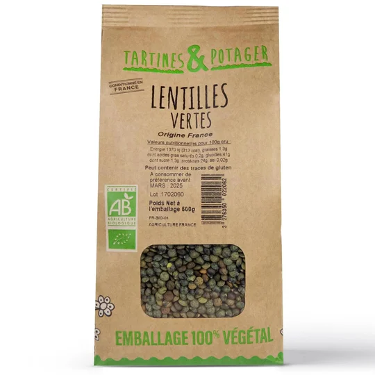 Lentilles vertes bio Origine France