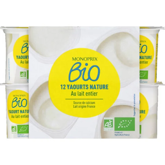 Yaourt nature au lait entier