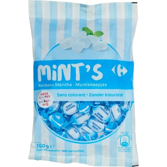 Bonbons menthe sans sucres