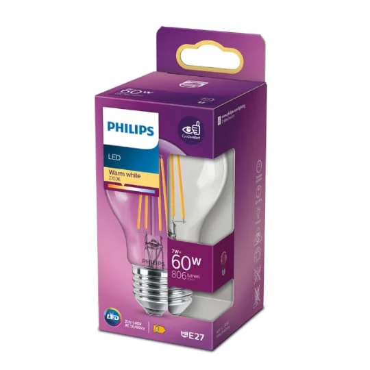Ampoule LED E27 Standard Blanc-chaud 60W x1