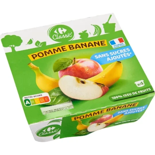 Compote pomme banane sans sucres ajoutés