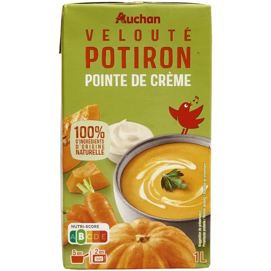 Velouté de potiron avec une pointe de crème