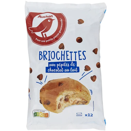 Briochettes aux pépites de chocolat au lait