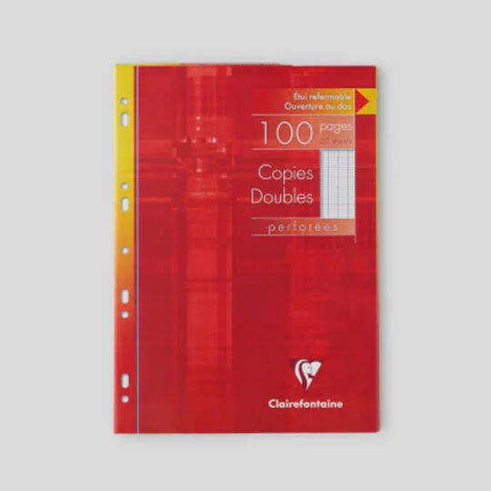 Clairefontaine 100 Copies Doubles A4, Grands Carreaux, 90Gr/M²