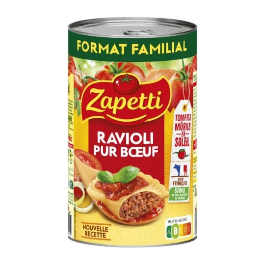 Plat cuisiné ravioli pur boeuf