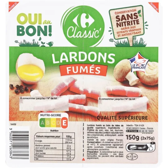 Lardons fumés Sans Nitrite