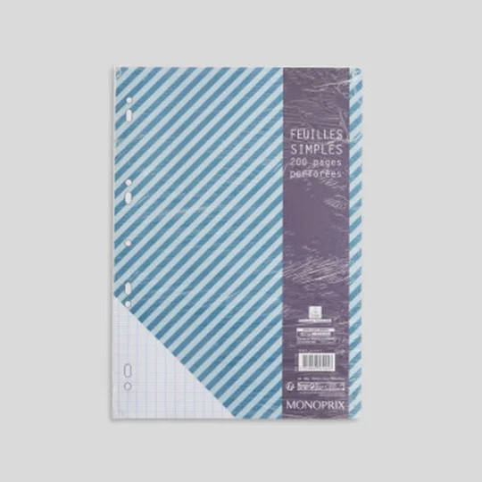 200 feuilles simples, A4, grands carreaux, 80gr/m²