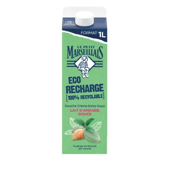 Crème de Douche Extra Doux Hydrate Et Nourrit Au Lait D'Amande Douce Eco Recharge