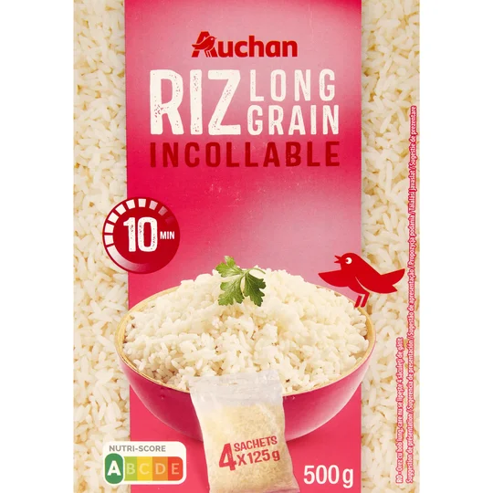 Riz long grain incollable sachets cuisson prêt en 10 min