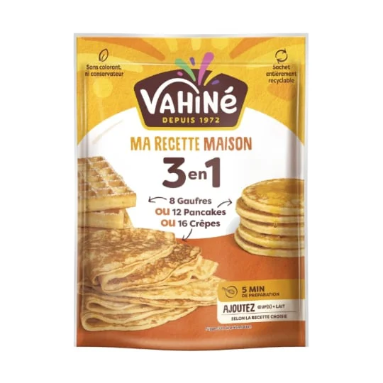 Préparation recette maison gaufres, pancakes, crêpes