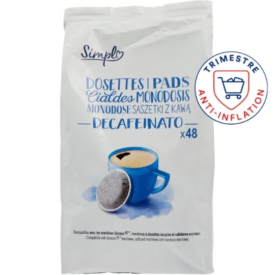 Café dosettes compatibles Senseo décaféinées x36