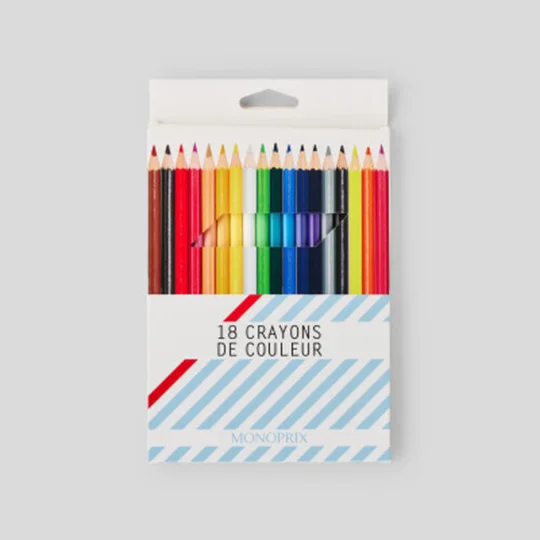 18 Crayons De Couleurs, 18Cm