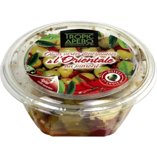 Olives vertes dénoyautées au piment