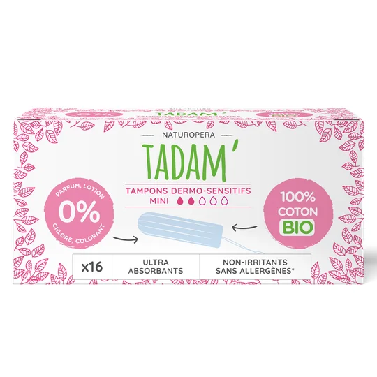 Tampon bio Tadam Dermo-sensitifs mini - x16