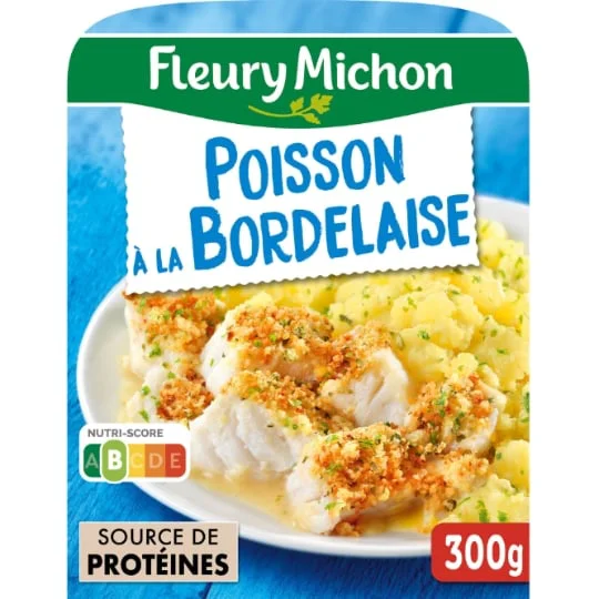 Plat cuisiné poisson à la bordelaise et pommes de terre