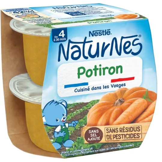 Petit pot bébé dès 4/6 mois, potiron