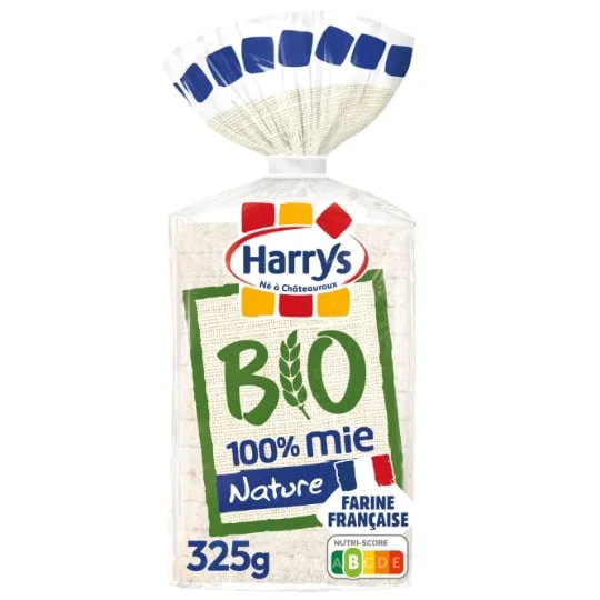 Pain de mie 100% mie nature sans croûte Bio