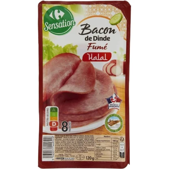 Bacon de dinde halal fumé
